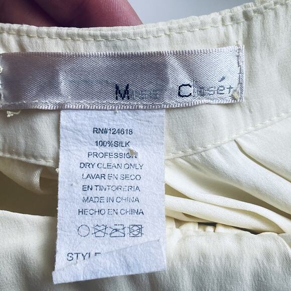 Miss Closet Mini Dress Medium Butter Yellow Ombre 100% Silk Pastel Femine - Picture 5 of 5